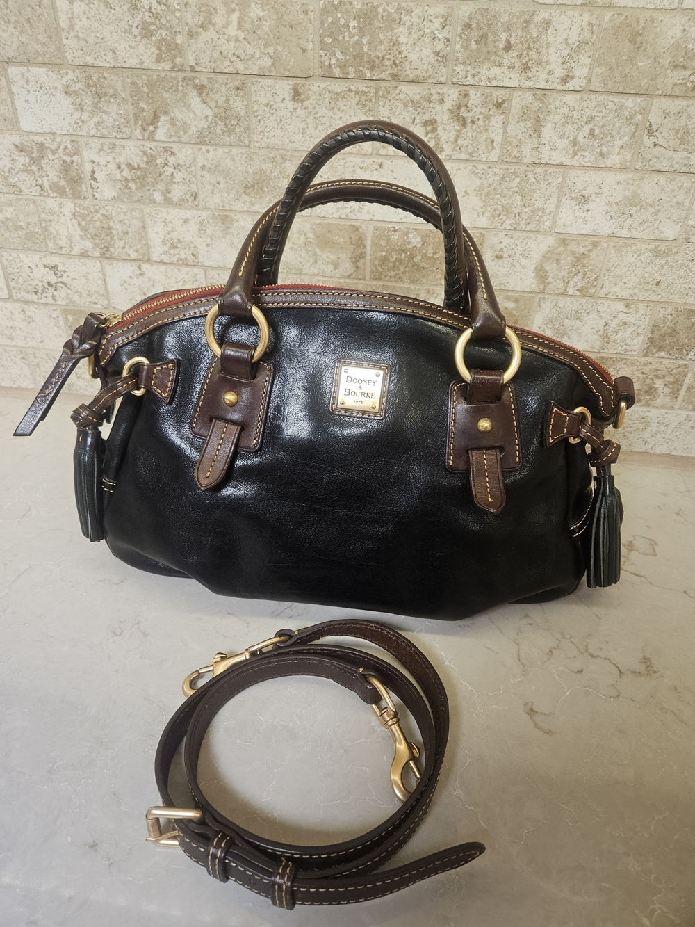 Dooney and Bourke Toledo Flourentine Medium Black Mail Satchel